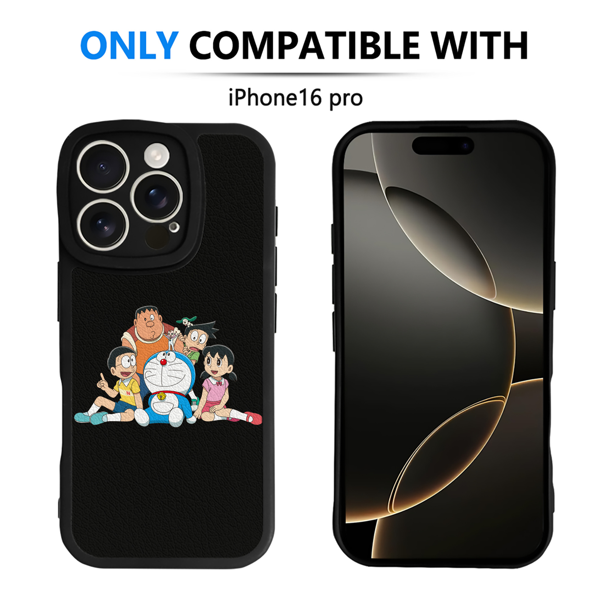 （画像用） ドラえもん Doraemon 【iPhone 16シリーズ対応】シリコンスマホケース（レザー調） 材質：シリコン